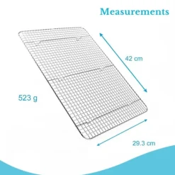 Avsvalningsgaller-Multifunktionell kylhylla i rostfritt stål Bakhylla i silver med storleken 42 x 29.5 cm - För att baka grilla och svalna