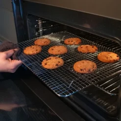 Avsvalningsgaller-Multifunktionell kylhylla i rostfritt stål Bakhylla i silver med storleken 42 x 29.5 cm - För att baka grilla och svalna