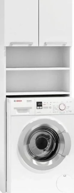 Viking Choice Multifunktionell tvättmaskinskåp med 4 hyllor, 2 dörrar, vitt