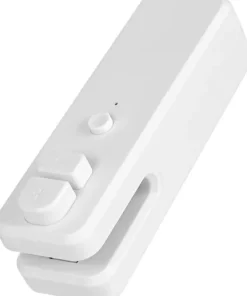 Tillbehör Till Matförvaring-Multifunktionell uppladdningsbar mini bärbar handhållen termisk vakuumförslutare med skärare för försegling av matförvaring - vit