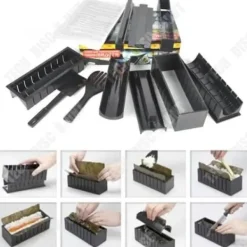 Sushimattor-Multifunktionellt sushiverktyg - TD® - Hemmafix - 10 delar - ABS - Svart