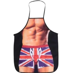 Förkläden-Muscle Man 3D Roligt vattentätt matlagningsförkläde