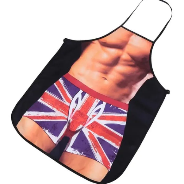 Förkläden-Muscle Man 3D Roligt vattentätt matlagningsförkläde
