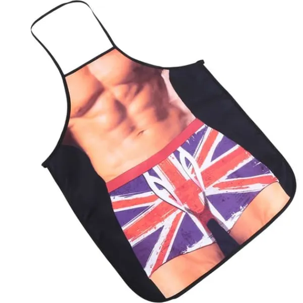 Förkläden-Muscle Man 3D Roligt vattentätt matlagningsförkläde