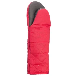 Grytlappar & Grillvantar-NICOLE RED grytvante- och grytlappset i hellång modell, 100 % bomull med neopren, tjock röd