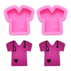 Kakformar-Nifocc - Nifocc-128 - Set med 2 silikonformar för t-shirt Läkarmotiv