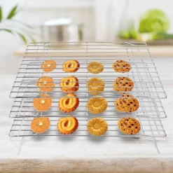3-nivåers kylgaller hopfällbara ben för kakor, tårtor, kök, bakning, grillverktyg