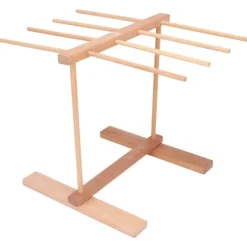 Diskställ & Torkställ-Nudeltorkställ i trä 15,4 X 8,7 X 11,8 tum hopfällbart Förhindra halka Pasta torkställ för hemmet