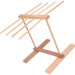 Diskställ & Torkställ-Nudeltorkställ i trä 15,4 X 8,7 X 11,8 tum hopfällbart Förhindra halka Pasta torkställ för hemmet
