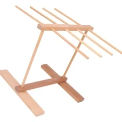 Diskställ & Torkställ-Nudeltorkställ i trä 15,4 X 8,7 X 11,8 tum hopfällbart Förhindra halka Pasta torkställ för hemmet