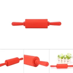 Kavlar-Ny Non-stick Silikonkavel Degrulle Bakverktyg med Plasthandtag Röd