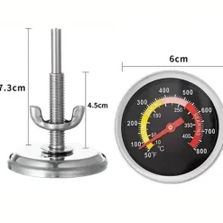 OBOSOE Grilltermometer i Rostfritt Stål – Temperaturmätare för Utegrill och Rökarugn