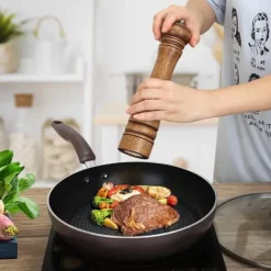 Kryddkvarnar-OBOSOE Handgjord 10 tums pepparkvarn i ekträ – Manuell kryddkvarn för peppar, salt och örter