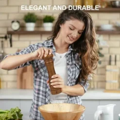 Kryddkvarnar-OBOSOE Handgjord 10 tums pepparkvarn i ekträ – Manuell kryddkvarn för peppar, salt och örter