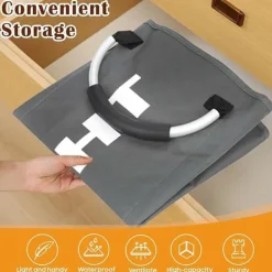 Tvättutrustning-OBOSOE Hopfällbar Tvättkorg i Tyg med 3 Fack – Tvättsorterare & Förvaringskorg för Kläder och Leksaker