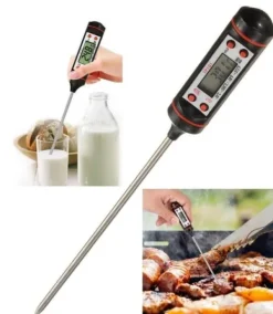 OBOSOE Hushållstermometer Digital LCD Matlagningstermometer Injektionsgrilltermometer för stekning, matlagning, grill/grill, bakning
