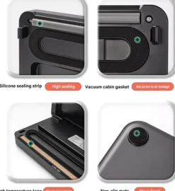 Vakuumförpackare-OBOSOE 5-i-1 Vakuumförpackare & Värmeförseglare – Vacuum Sealer för Torr och Fuktig Matförvaring