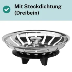 OBOSOE Korgventil för IKEA Atlant/Domsjö Diskho, Ø80 mm, Stål och Gummi