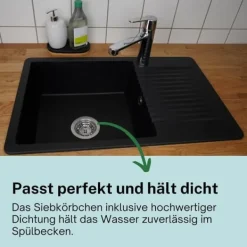 OBOSOE Korgventil för IKEA Atlant/Domsjö Diskho, Ø80 mm, Stål och Gummi