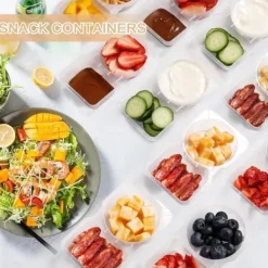 OBOSOE Matlådor/Förvaringsburkar med lock 10-pack – Återanvändbara, delade matlådor för snacks, portioner och picknick