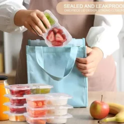 OBOSOE Matlådor/Förvaringsburkar med lock 10-pack – Återanvändbara, delade matlådor för snacks, portioner och picknick