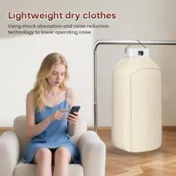 Torkskåp-OBOSOE Mini klädtorkare 3-i-1 – För små utrymmen som lägenheter, studentrum och husvagnar, med timerfunktion, perfekt jul- och Halloweenpresent