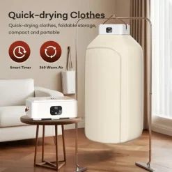 Torkskåp-OBOSOE Mini klädtorkare 3-i-1 – För små utrymmen som lägenheter, studentrum och husvagnar, med timerfunktion, perfekt jul- och Halloweenpresent
