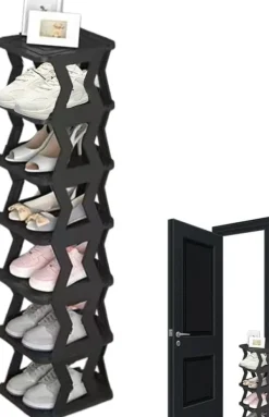 Kläd- & Garderobsförvaring-OBOSOE Multi Tier Shoe Rack, Utrymsbesparande skolagring, Sko rack arrangöre, Avtagbar skohållare, Ingång skolagring för ingångsdörr