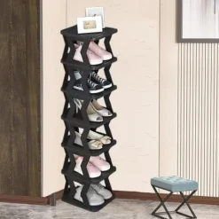 Kläd- & Garderobsförvaring-OBOSOE Multi Tier Shoe Rack, Utrymsbesparande skolagring, Sko rack arrangöre, Avtagbar skohållare, Ingång skolagring för ingångsdörr