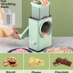 OBOSOE Multifunktionell manuell grönsakshackare, köksriven, lämplig för potatis, morötter och andra grönsaker, med 6 blad