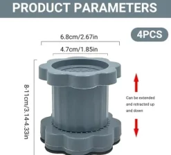 OBOSOE 4-pack Anti-Vibrationsfötter för Tvättmaskin – Stötdämpande Maskinfötter för Tvättmaskiner och Kylskåp