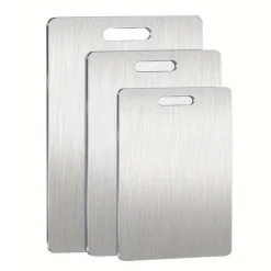 OBOSOE 3-Pack Dubbel­sida Skärbrädor i Rostfritt Stål – Mögelresistenta & Vattentåliga Skärbrädor för Kök