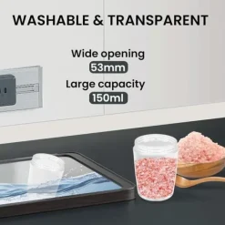 OBOSOE 2-Pack Elektrisk Salt- och Pepparkvarn med LED-ljus – Batteridriven Automatisk Kryddkvarn med Justerbar Grovlek