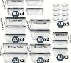 OBOSOE 24-pack Matlådor med Lufttäta Burkar med Lock – BPA-fria Matförvaring