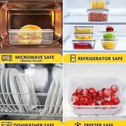 OBOSOE 24-pack Matlådor med Lufttäta Burkar med Lock – BPA-fria Matförvaring