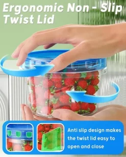 OBOSOE 6-pack runda matlådor 500 ml – BPA-fria, återanvändbara med twist-top lock, kyl & mikro