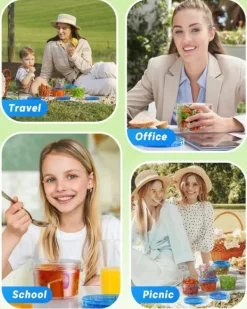 OBOSOE 6-pack runda matlådor 500 ml – BPA-fria, återanvändbara med twist-top lock, kyl & mikro