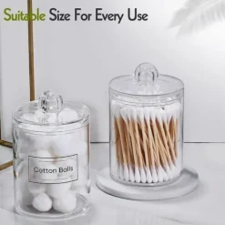 Förvaringsburkar-OBOSOE 4-Pack Transparenta Förvaringsburkar för Smink och Småföremål