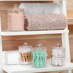 Förvaringsburkar-OBOSOE 4-Pack Transparenta Förvaringsburkar för Smink och Småföremål