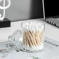 Förvaringsburkar-OBOSOE 4-Pack Transparenta Förvaringsburkar för Smink och Småföremål