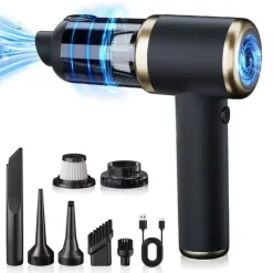 Handdammsugare-OBOSOE Sladdlös handdammsugare för bil och hem – kraftfull bildammsugare, portabel dammsugare för djurhår på soffa