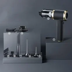 Handdammsugare-OBOSOE Sladdlös handdammsugare för bil och hem – kraftfull bildammsugare, portabel dammsugare för djurhår på soffa