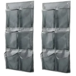 Kläd- & Garderobsförvaring-OBOSOE Väggmonterad Skoställ / Förvaringsväska – 2-Pack, 6 Fack, Hängande Förvaring för Skor