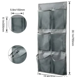 Kläd- & Garderobsförvaring-OBOSOE Väggmonterad Skoställ / Förvaringsväska – 2-Pack, 6 Fack, Hängande Förvaring för Skor