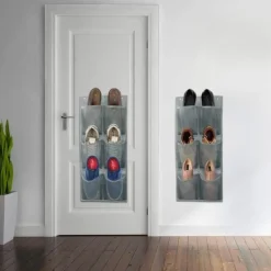 Kläd- & Garderobsförvaring-OBOSOE Väggmonterad Skoställ / Förvaringsväska – 2-Pack, 6 Fack, Hängande Förvaring för Skor