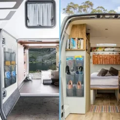 Kläd- & Garderobsförvaring-OBOSOE Väggmonterad Skoställ / Förvaringsväska – 2-Pack, 6 Fack, Hängande Förvaring för Skor