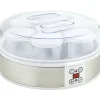 OBOSOE Yoghurtberedare – Maskin för hemmagjord yoghurt, 7 glas, rostfritt stål, silver och vit, 24 cm x 24 cm x 13 cm