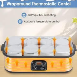 OBOSOE Yoghurtmaskin 1400ML med 8 Glas, Justerbar Temperatur & Tid, Automatisk Maskin med LCD-Skärm