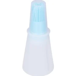 Bakpenslar-Oljeborste Silikon Multifunktionell Sås Grilloljeborste med Transparent Flasklock Köksverktyg Blå