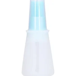 Bakpenslar-Oljeborste Silikon Multifunktionell Sås Grilloljeborste med Transparent Flasklock Köksverktyg Blå